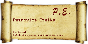 Petrovics Etelka névjegykártya